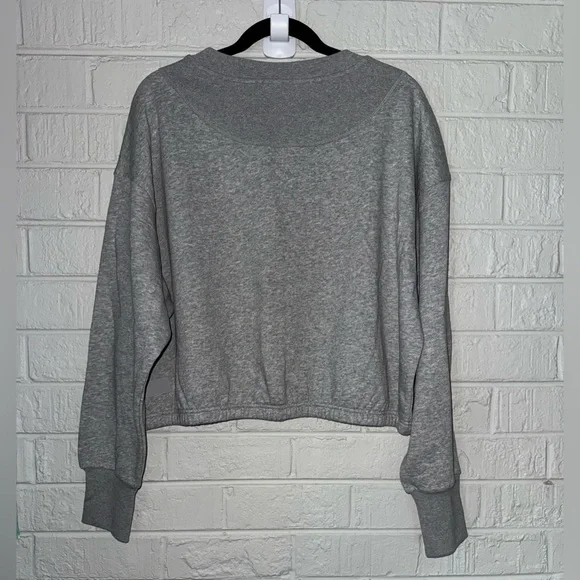 NWT JOYLAB Women's Fleece Cropped Crewneck  Sweatshirt Heathered Gray S L XL XXL - Picture 8 of 9
